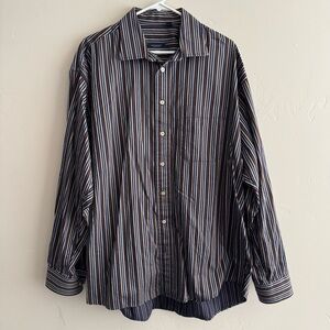 Men’s Burberry London Striped Button Up Dress Shirt - XL